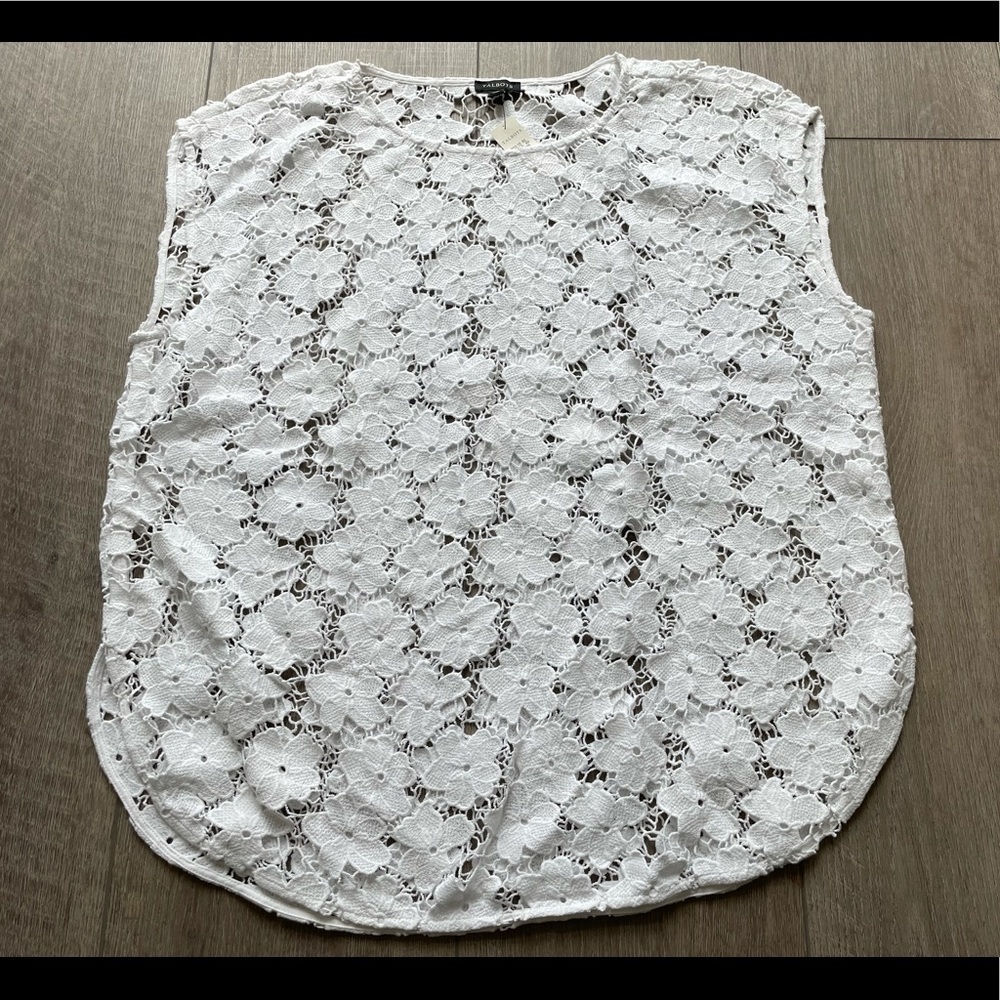 Talbots Lace Top in White Size Small
